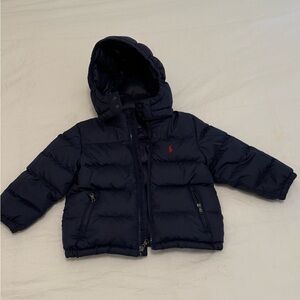 Polo Toddler Navy Hooded Puffer Jacket